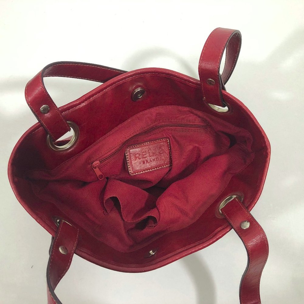 EUC Vintage Relic Burgundy Faux Leather Shoulder B - Picture 6 of 7